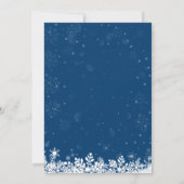 ネイビーブルーベビーその寒さ冬のベビーシャワー 招待状 (裏面)