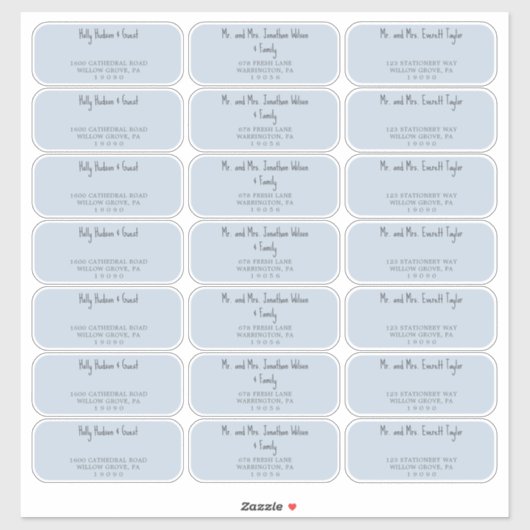 ネイビーブルーベビーシャワーゲスト住所 シール (シート)