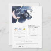 ネイビーブルーベビーシャワー予測とアドバイスゲーム 招待状 (正面)