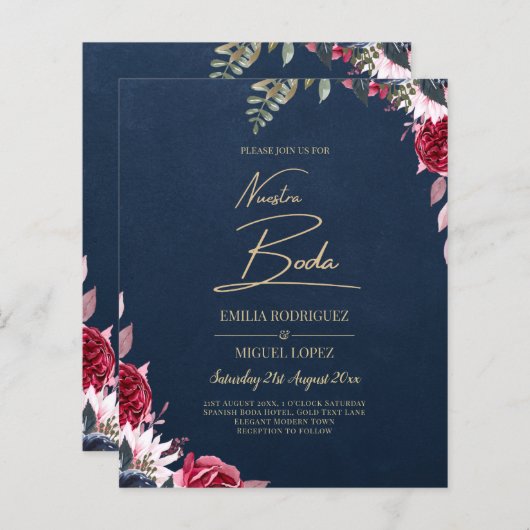 ネイビーブルーベリーフローラブルガンディーウィンター秋 (正面/裏面)