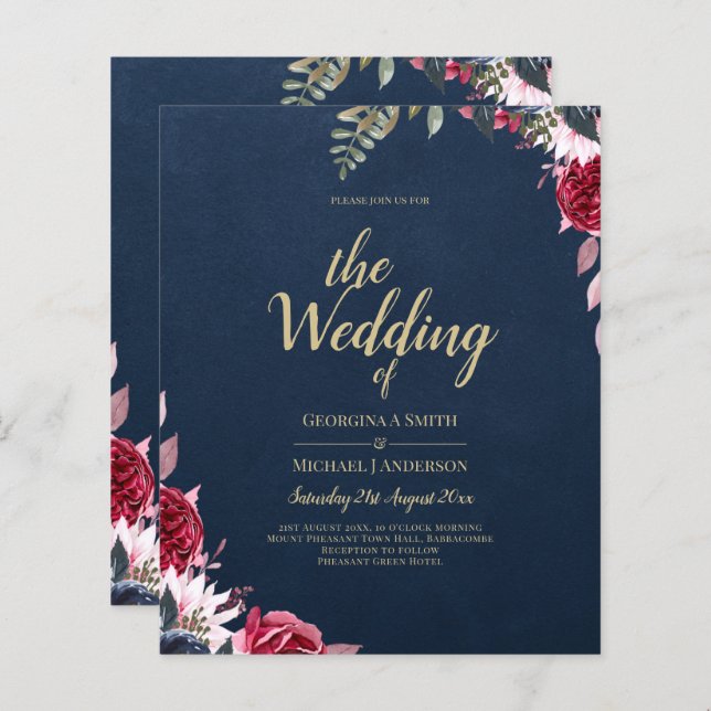 ネイビーブルーベリーフローラブルガンディーウィンター秋 (正面/裏面)