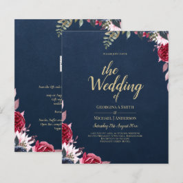 ネイビーブルーベリーフローラブルガンディーウィンター秋