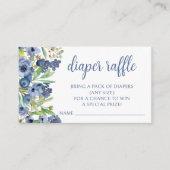 ネイビーブルーベリーベビーシャワーおむつラッフルカード エンクロージャーカード (正面)