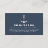ネイビーブルーベージュいかりブックス赤ちゃんシャワー エンクロージャーカード (正面)