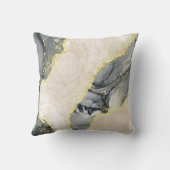 ネイビーブルーベージュグレー金ゴールドグリッターアルコールインク クッション (裏面)