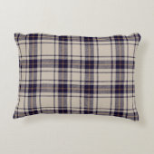 ネイビーブルーベージュスコットランドタータンチェック格子模様 アクセントクッション (裏面)