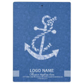 ネイビーブルーペイズリーとホワ航海のイトボートいかり2 クリップボード (裏面)