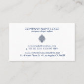 ネイビーブルーペイズリーレースオーナメント 名刺 (裏面)