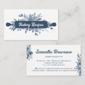 ネイビーブルーペストリーシェフホームメイドベーカリー 名刺 (正面/裏面)