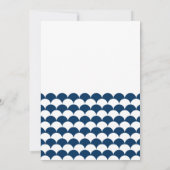 ネイビーブルーホタテ貝模様ブライダルシャワー招待 招待状 (裏面)