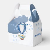 ネイビーブルーホットエアバルーンフローラボーイベビーシャワー フェイバーボックス (裏面サイド)