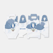 ネイビーブルーホットエアバルーンフローラボーイベビーシャワー フェイバーボックス (折り畳みなし)