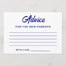 ネイビーブルーホワイトいかりアホイその男の子の赤ちゃんシャワー アドバイスカード