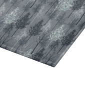 ネイビーブルーホワイトとフェイクグリッターの木 カッティングボード (角)