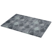 ネイビーブルーホワイトとフェイクグリッターの木 カッティングボード (角)