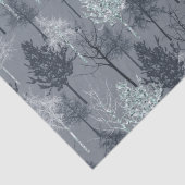 ネイビーブルーホワイトとフェイクグリッターの木 薄葉紙 (詳細)