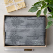 ネイビーブルーホワイトとフェイクグリッターの木 薄葉紙 (ギフト)