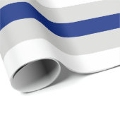 ネイビーブルーホワイトアンドグレーストライプのラッピング紙 ラッピングペーパー (ロールコーナー)