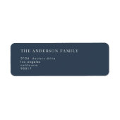 ネイビーブルーホワイトエレガントクラシック結婚 ラベル (正面)