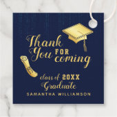 ネイビーブルーホワイトクラス2025卒業ありがとう フェイバータグ (裏面)