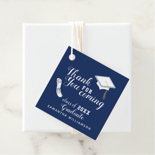 ネイビーブルーホワイトクラス2025卒業ありがとう フェイバータグ (インサイチュ)
