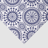 ネイビーブルーホワイトサークルパターン 薄葉紙 (詳細)