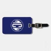 ネイビーブルーホワイトサークルモノグラムDIY BG ラゲッジタグ (正面横)