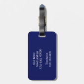 ネイビーブルーホワイトサークルモノグラムDIY BG ラゲッジタグ (裏面縦)