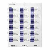 ネイビーブルーホワイトシェブロン海軍の名前モノグラム ラベル (フルシート)