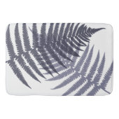 ネイビーブルーホワイトシダ葉のパターン バスマット (正面)