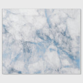 ネイビーブルーホワイトシルバーグレーカララマーブルストーン ラッピングペーパー (フラット)