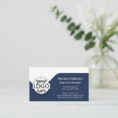 ネイビーブルーホワイトシンプルプロフェッショナル 名刺 (スタンド正面)