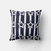 ネイビーブルーホワイトスターストライプズ クッション (裏面)