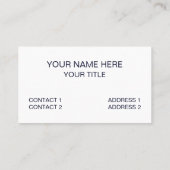 ネイビーブルーホワイトスターストライプズ 名刺 (裏面)