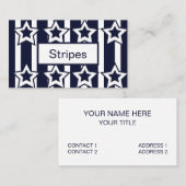 ネイビーブルーホワイトスターストライプズ 名刺 (正面/裏面)