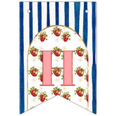 ネイビーブルーホワイトストライプハッピーバースデー バンティングフラッグ (第2の旗)