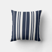 ネイビーブルーホワイトストライプ沿岸海辺 クッション (裏面)
