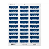 ネイビーブルーホワイトスノーフレーククリスマスラベル ラベル (フルシート)