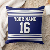 ネイビーブルーホワイトチームジャージカスタムー番号名 クッション (ブランケット)