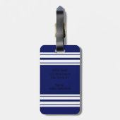 ネイビーブルーホワイトチームジャージカスタムー番号名 ラゲッジタグ (裏面縦)
