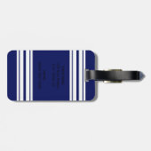 ネイビーブルーホワイトチームジャージカスタムー番号名 ラゲッジタグ (裏面横)