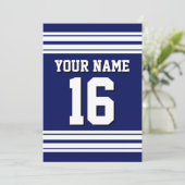ネイビーブルーホワイトチームジャージカスタムー番号名 招待状 (スタンド正面)