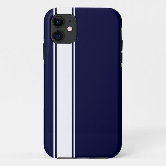 ネイビーブルーホワイトチームジャージーストライプiPhone 5s ケース Case-Mate iPhoneケース (裏面)