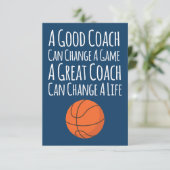 ネイビーブルーホワイトバスケットボールコーチ サンキューカード (スタンド正面)