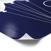 ネイビーブルーホワイトバルーンキンセアニェラパーティー ポスター (コーナー)