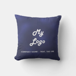 ネイビーブルーホワイトビジネスロゴプエレガントール アウトドアクッション