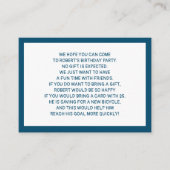 ネイビーブルーホワイトフィバー5ドルバースデーパーティー エンクロージャーカード (正面)