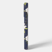 ネイビーブルーホワイトフローラモノグラム Case-Mate iPhoneケース (裏面 / 左)