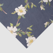 ネイビーブルーホワイトフローラ 薄葉紙 (詳細)