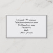 ネイビーブルーホワイトホリ名門私立校風のズストライプ#3モノグラム 名刺 (裏面)